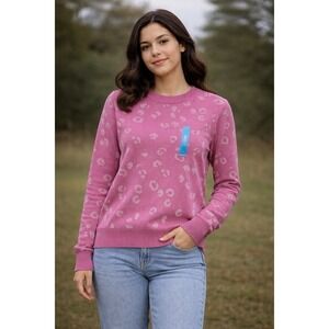 Berkeley Jensen Lured Sweater, XXL, MAUVE ORCHID ANIMAL-SILVER Color. XXL